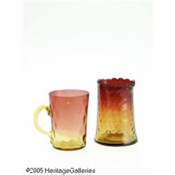 TWO PIECES OF AMERICAN AMBERINA GLASS RNew Englan
