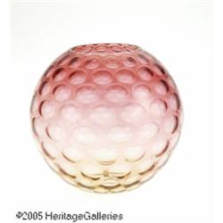 AN AMERICAN THUMBPRINT PATTERN AMBERINA GLASS BOW
