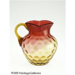 AN AMERICAN THUMBPRINT PATTERN AMBERINA PITCHER R