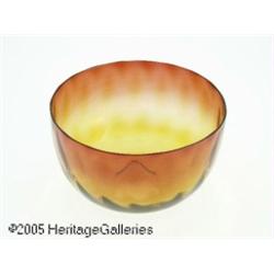 AN AMERICAN AMBERINA DIAMOND QUILT PATTERN GLASS 