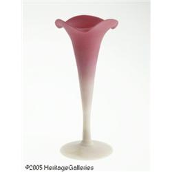 AN AMERICAN ACID FINISH 'WILD ROSE' LILY VASE RNe