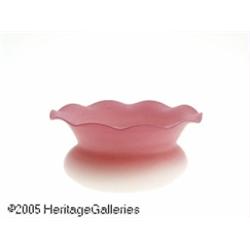 AN AMERICAN 'WILD ROSE' PEACH BLOW FINGER BOWL RN