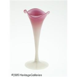 AN AMERICAN GLOSSY FINISH WILD ROSE LILY VASE RNe