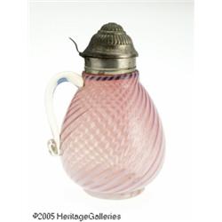 AN AMERICAN CRANBERRY GLASS SYRUP PITCHER RMaker 