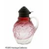 Image 1 : AN AMERICAN ROYAL IVY RUBINA PATTERN GLASS SYRUP 