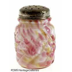 AN AMERICAN 'ROYAL IVY' SPATTER PRESSED GLASS SUG