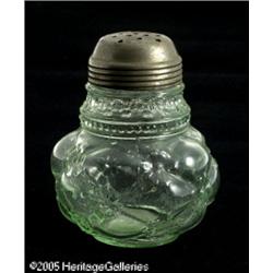 A PRESSED GLASS SUGAR SHAKER RMaker unknown, c.19