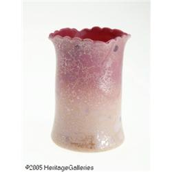 AN AMERICAN AGATA 'WILD ROSE' GLASS VASE RNew Eng