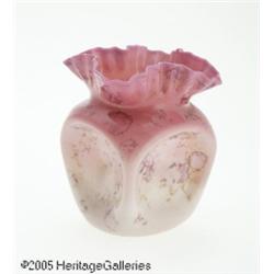 AN AMERICAN AGATA 'WILD ROSE' GLASS VASE RNew Eng