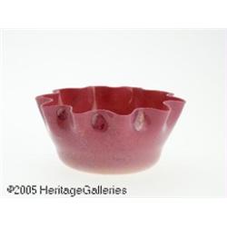 AN AMERICAN AGATA 'WILD ROSE' GLASS BOWL RNew Eng
