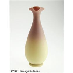 AN AMERICAN BURMESE GLASS VASE RMt. Washington Gl