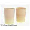 Image 1 : TWO AMERICAN ACID FINISH BURMESE GLASS TUMBLERS R