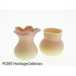 TWO GLASS CABINET VASES RThomas Webb & Sons; Mt. 