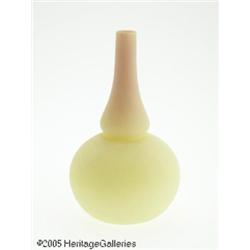 AN AMERICAN ACID FINISH BURMESE GLASS VASE RMt. W