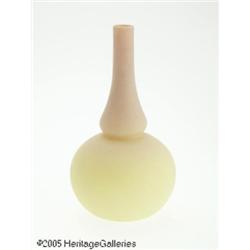 AN AMERICAN ACID FINISH BURMESE GLASS VASE RMt. W