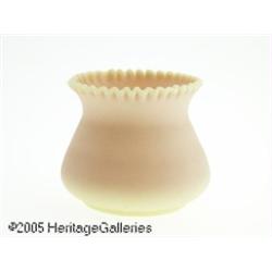 AN AMERICAN ACID FINISH BURMESE GLASS RUFFLED BOW