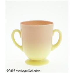 AN AMERICAN GLOSSY FINISH BURMESE GLASS CUP RMt. 