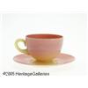 Image 1 : AN AMERICAN GLOSSY BURMESE GLASS CUP AND SAUCER R