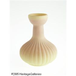 AN AMERICAN ACID FINISH BURMESE GLASS VASE RMt. W