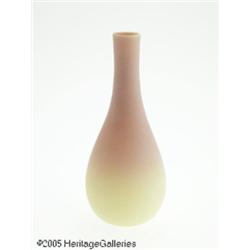 AN AMERICAN ACID FINISH BURMESE GLASS VASE RMt. W
