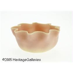 AN AMERICAN ETCHED BURMESE GLASS BOWL RMt. Washin