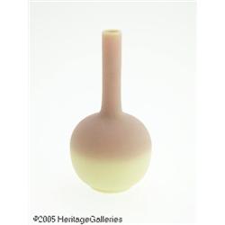 AN AMERICAN ACID FINISH BURMESE GLASS VASE RMt. W