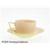 Image 1 : AN AMERICAN ACID FINISH BURMESE GLASS CUP AND SAU