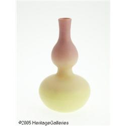 AN AMERICAN ACID FINISH BURMESE GLASS VASE RMt. W