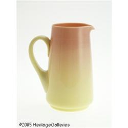 AN AMERICAN GLOSSY FINISH BURMESE GLASS PITCHER R