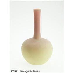 AN AMERICAN ACID FINISH BURMESE GLASS VASE RMt. W