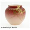 Image 1 : AN ENGLISH GILT 'PEACH BLOW' ART GLASS VASE RThom