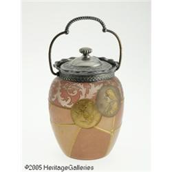 AN AMERICAN 'ROYAL FLEMISH' LIDDED GLASS CRACKER 