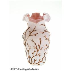 AN AMERICAN CORALENE DECORATED VASE RMaker unknow