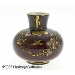 A CASED AND GILT-DECORATED GLASS VASE RMaker unkn