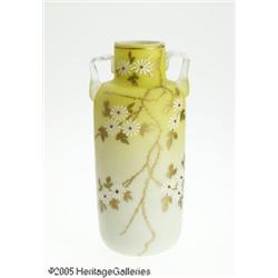 AN ENAMELED SATIN GLASS VASE RMaker unknown, c.19