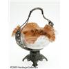 Image 1 : AN AMERICAN ART GLASS BRIDE'S BASKET RThe stand: 