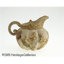 AN AMERICAN 'CROWN MILANO' GLASS PITCHER RMt. Was