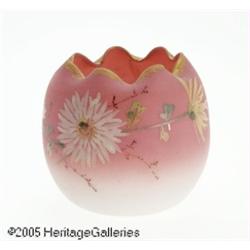 AN AMERICAN ENAMELED ACID FINISH WILD ROSE GLASS 