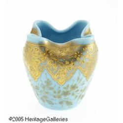 A CZECHOSLOVAKIAN GILT AND ENAMELED GLASS VASE RM