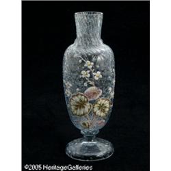 A CONTINENTAL ENAMEL DECORATED GLASS VASE RPeloto