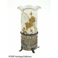 AN AMERICAN ENAMELED ART GLASS VASE RMt. Washingt