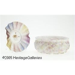 TWO PIECES OF AMERICAN GLASS RNorthwood, c.1900 R