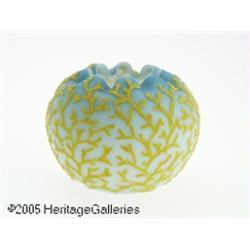 A CORALENE DECORATED ART GLASS BOWL RMaker unknow