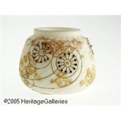 AN AMERICAN ENAMELED 'CROWN MILANO' GLASS BOWL RM