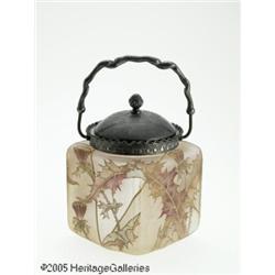 AN AMERICAN ROYAL FLEMISH GLASS BISCUIT JAR RMt. 