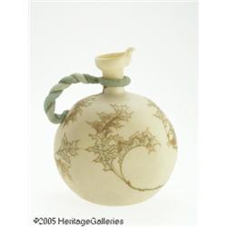 AN AMERICAN ENAMELED 'CROWN MILANO' GLASS EWER RM