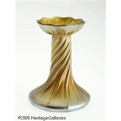 AN AMERICAN ART GLASS CANDLESTICK RTiffany & Co.,