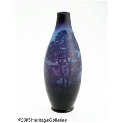A FRENCH OVERLAID AND ETCHED GLASS VASE RD'Argent