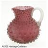Image 2 : AN AMERICAN HOBNAIL PLUM GLASS PITCHER RMaker unk