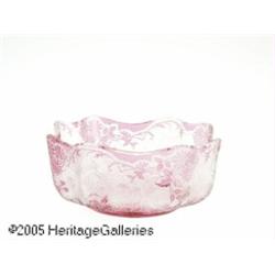 A BELGIAN OVERLAID AND ETCHED GLASS BOWL Rattribu